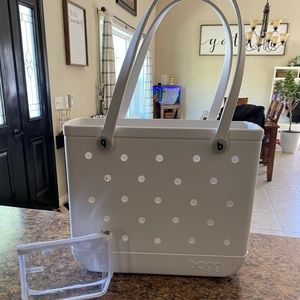 White mini bogg bag